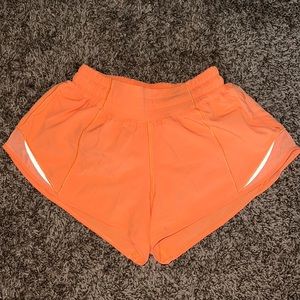 LuluLemon 2.5in Hotty Hot Short Highlight Orange